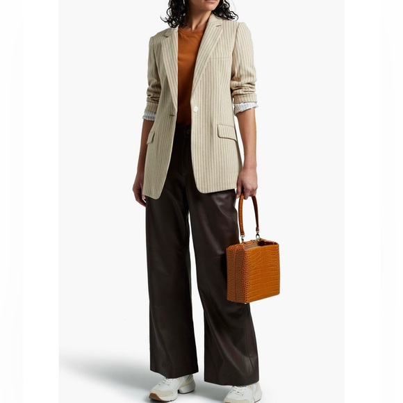 Rag & Bone Ames Blazer Tan Pinstripe Size 8 - Picture 2 of 13